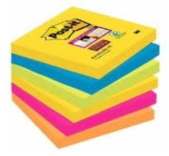Post-it 76 × 76 mm, 100 feuilles, couleurs assorties
